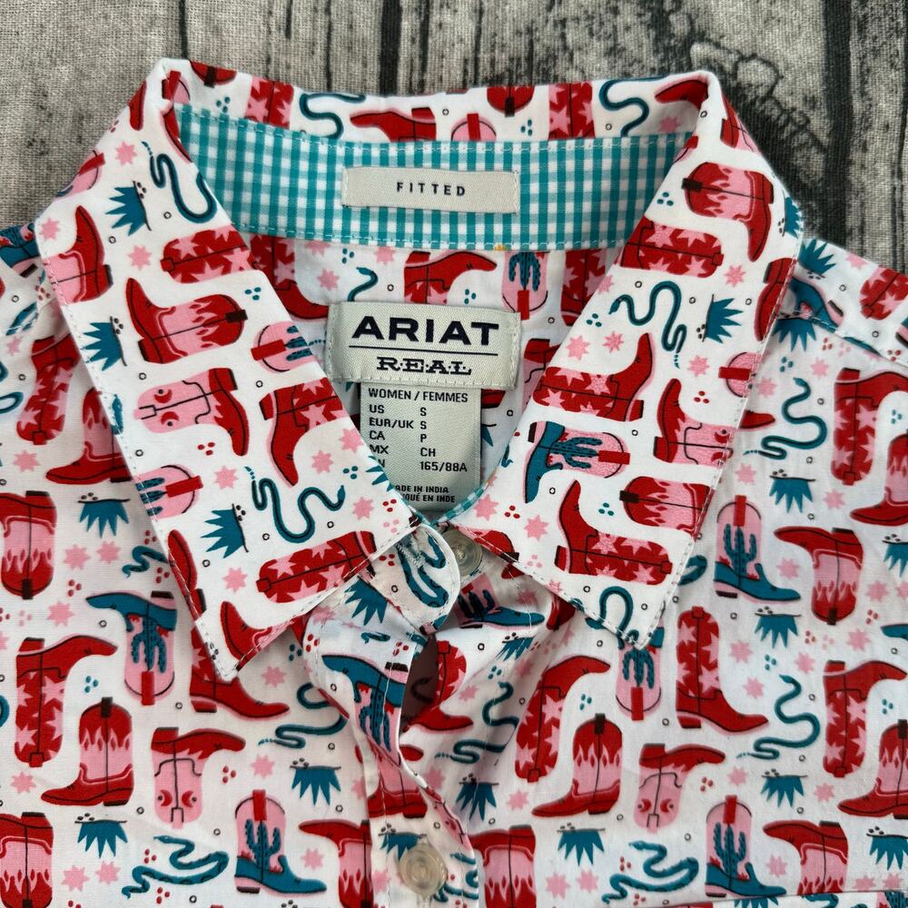 Ariat Kirby Stretch Western Snap Shirt Women's S White NWOT - Picture 3 of 12